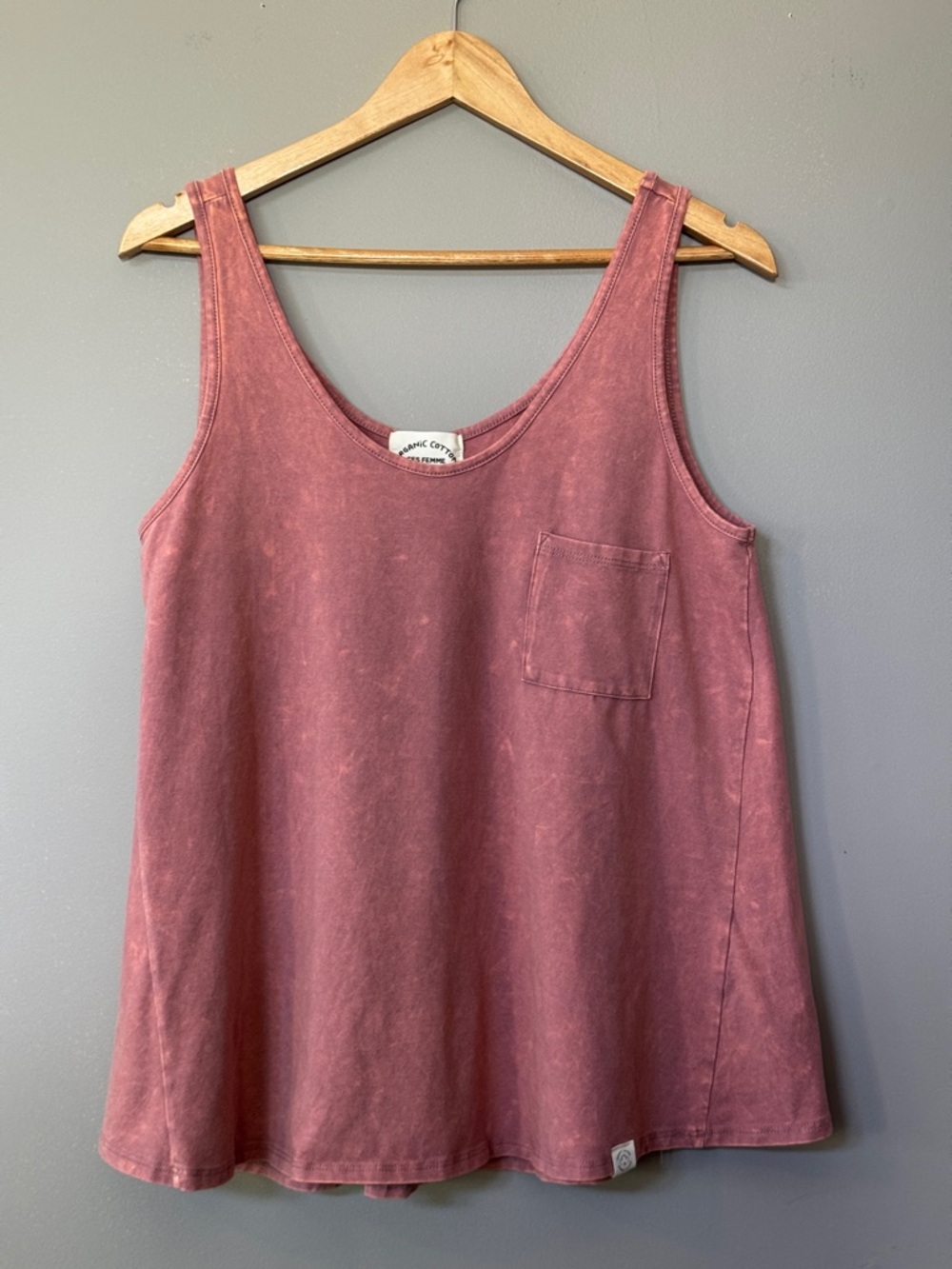 Ces Femme Mauve Pink Mineral-Wash Pocket Tank Top